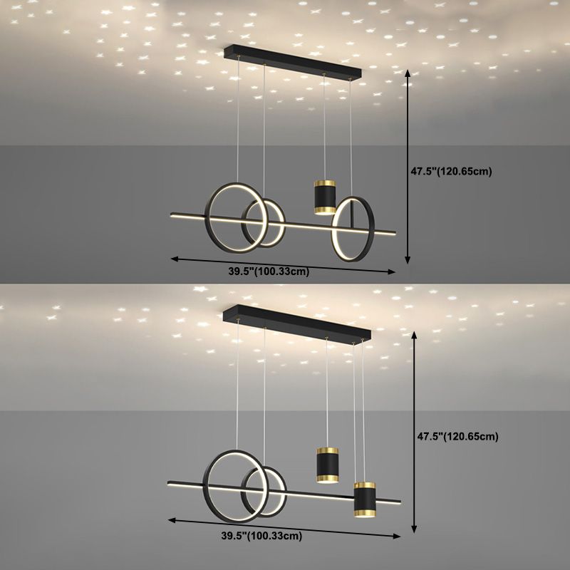 Contemporary Style Linear Island Lighting Ideas Metal 5- Light Island Pendant Lights