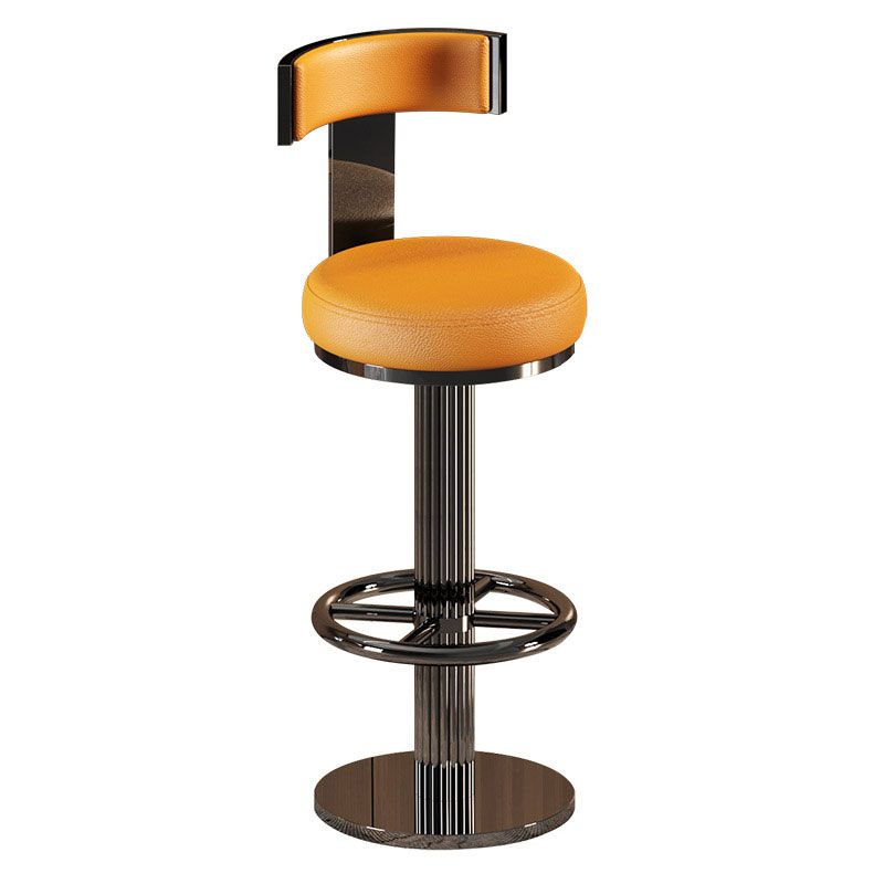 Glam Gold Legs Bar Stools Living Room Upholstered Swivel Stool