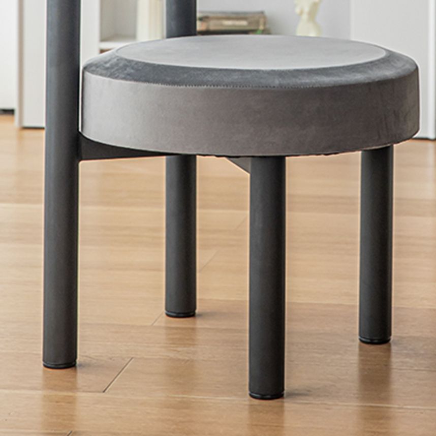 Silla de comedor de terciopelo contemporáneo, silla sin brazos de comedor de metal para uso en restaurantes