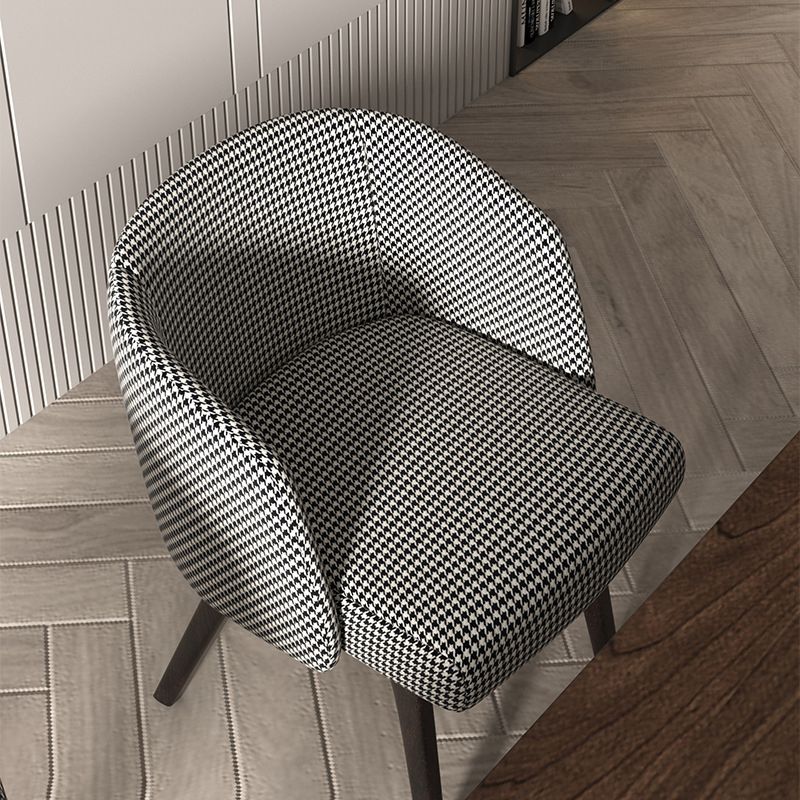 Contemporary Kitchen Dining Arm Chair Upholstered Side Chair with Wood Legs