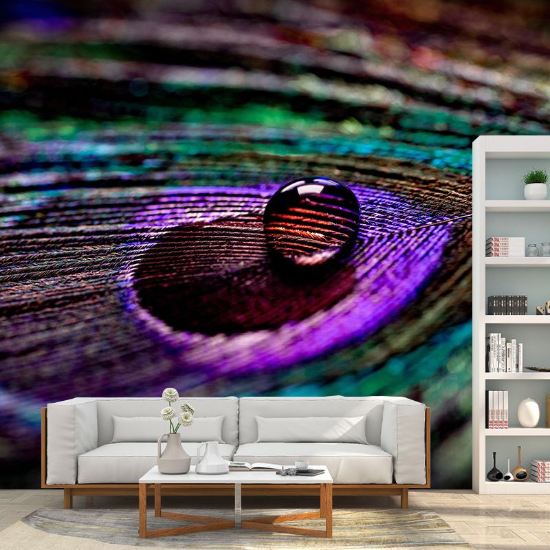 Extra Large Peacock Feather Mural Mildew Resistant Wall Art for Home Decor