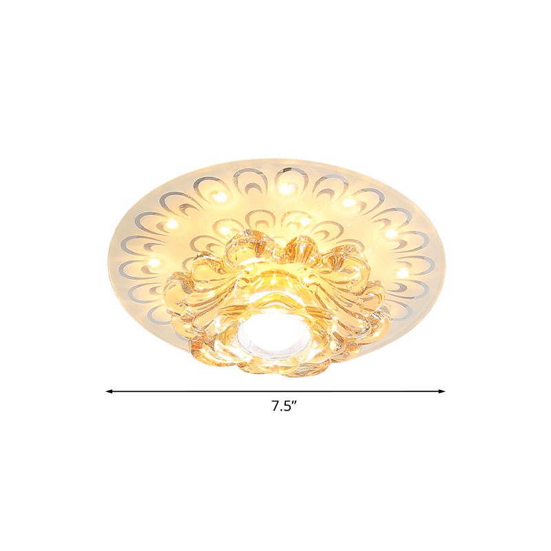 LED pétale encastré lumière Peacock tail Pattern moderne CLAIR CRISTAL luminaire