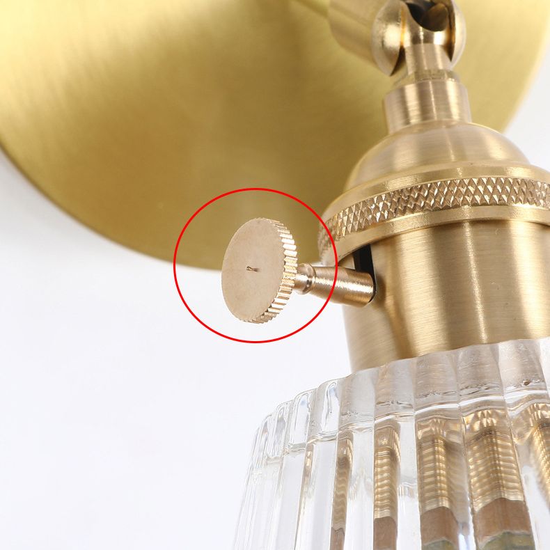 Gold Modern Styly Glass Lampa de pared de la lámpara de pared Ajustable Luz de aplastador de una sola bombilla