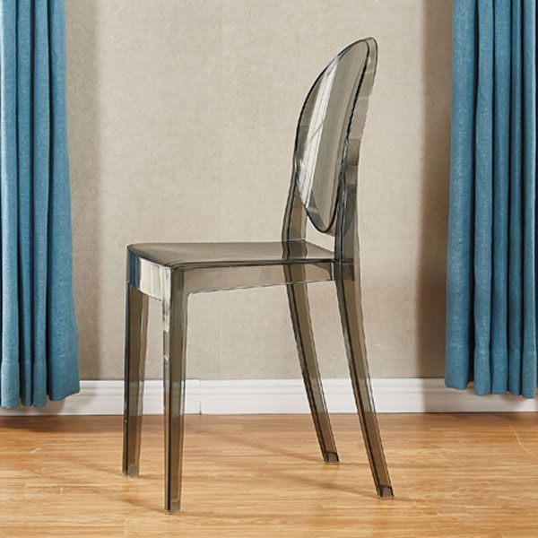 Silla lateral de plástico moderna con acabado mate, silla de comedor con respaldo abierto
