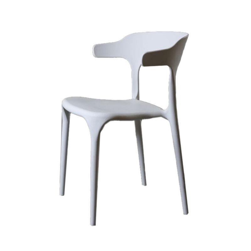 Contemporary Style Armless Dining Chair Plastic Open Back Side Chair for Restaurant