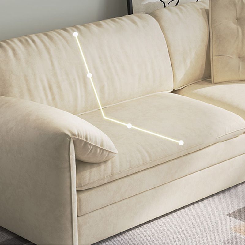 Glam Style White Futon Sleeper Sofa Bed in Velvet with Storage