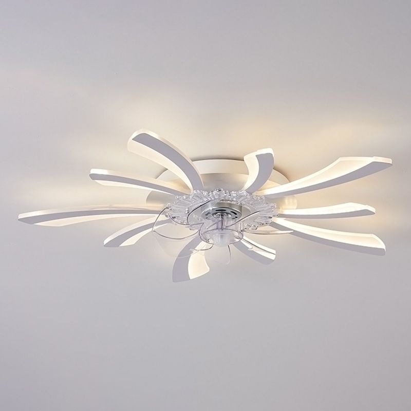 Multi Light Ceiling Fan Lighting Modern Style Metal Ceiling Fan Light for Dining Room