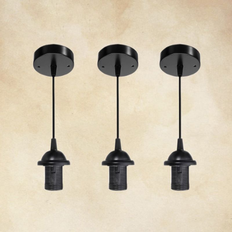 Single Bulb Industrial Style Hanging Light Open Bulb Retro Black Mini Pendant Lamp for Restaurant