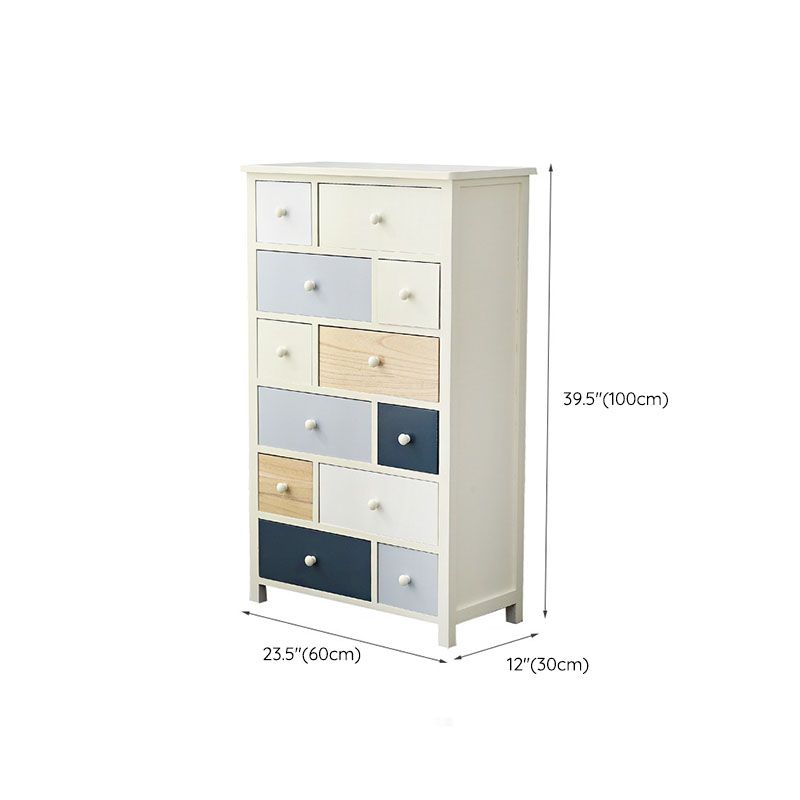 Glam Chest Bedroom Solid Wood Storage Chest in White with Drawers