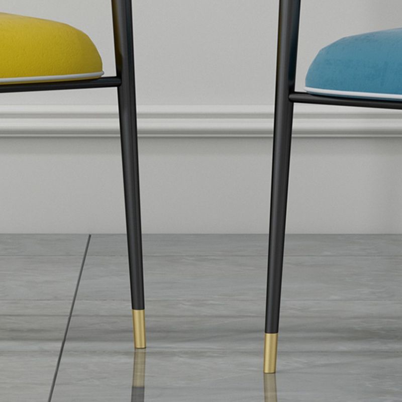 Industrial Upholstered Velvet Arm Chair Open Back Dining Chair for Home