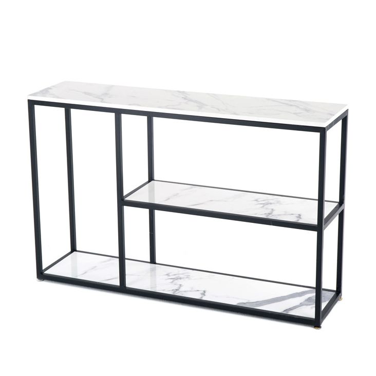 Glam Console Accent Table Antique Finish Rectangle Console Table