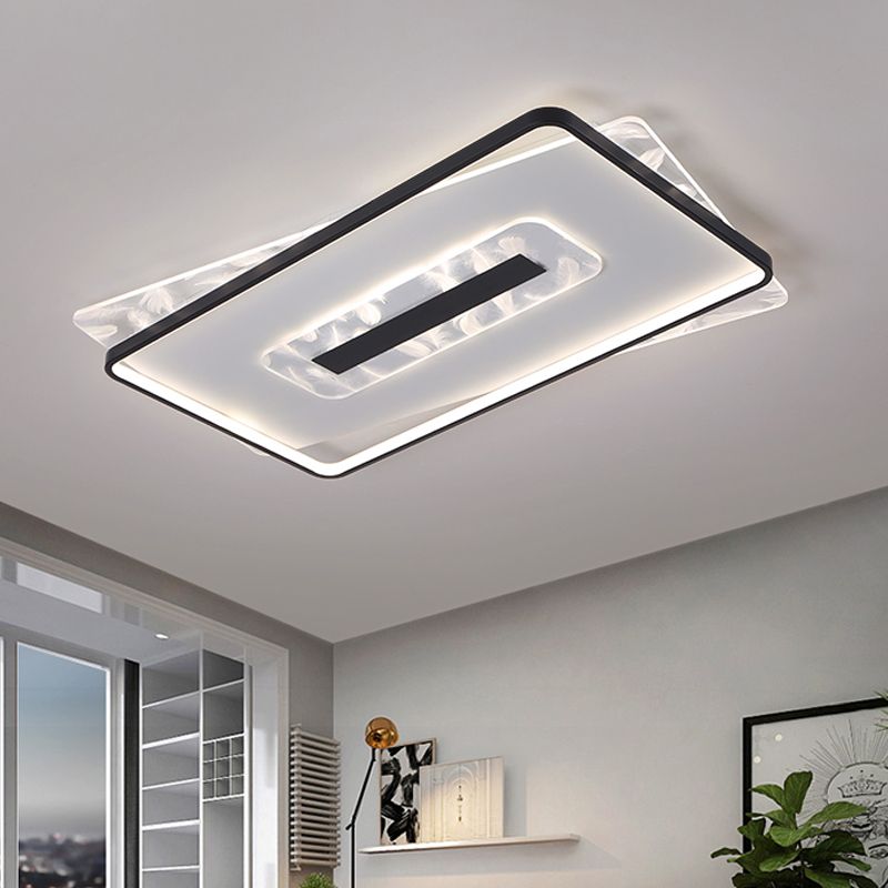 Plafonnier encastré de forme carrée en métal, Style moderne, 2 lumières, luminaires de plafond encastrés