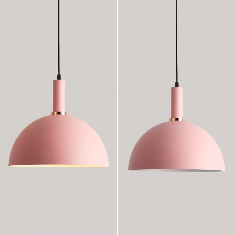 Pendant de style nordique Macaron Light Metal 1 lumière suspendue Lumière pour le chevet