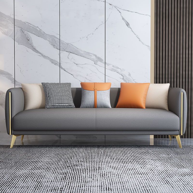 Tuxedo Arm Sofa Modern Faux Leather Sofa 26.77" D x 29.52" H