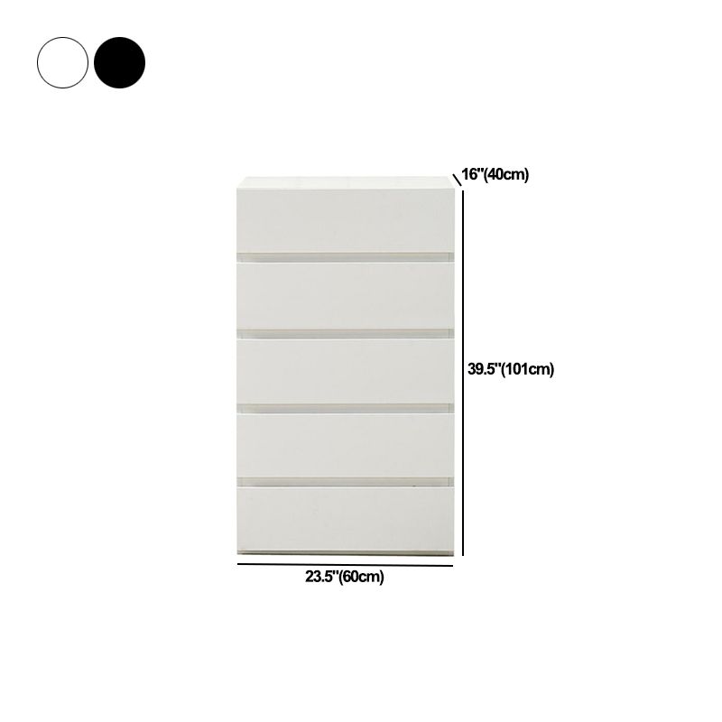 White / Black Storage Chest 16" W Vertical Lingerie Chest for Bedroom