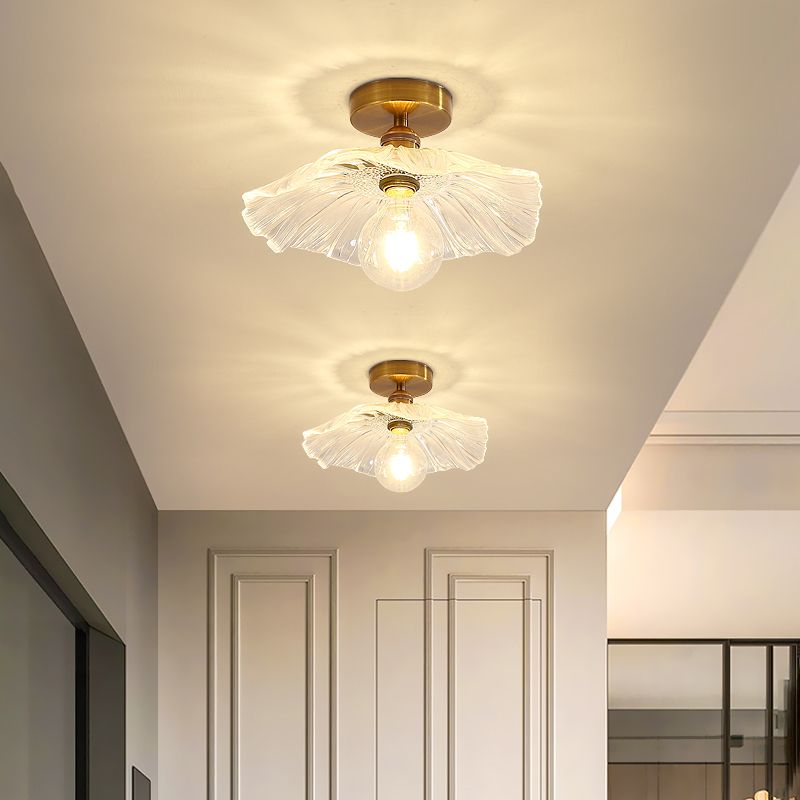 New Modern Prismatic Glass Flush Light Fixtures Blossoms Flush Mount with Shape