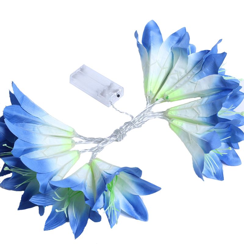 Lily Fabric String Light Ideas Countryside 3M 20 Heads Blue/Pink/White LED Fiesta Lighting for Indoor