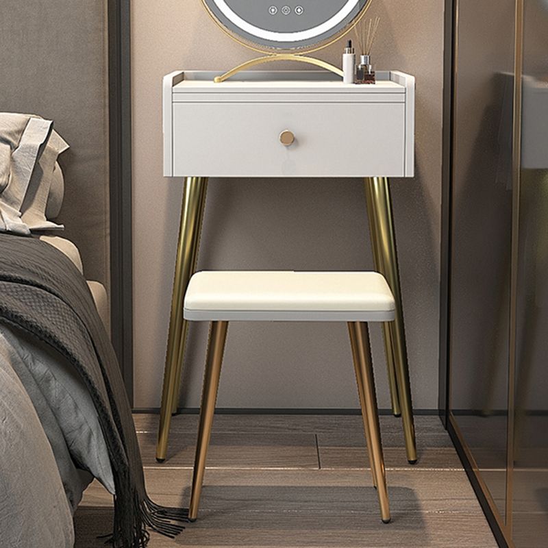 Rectangular Top Vanity Makeup Table - 30.7" Tall Vanity White/Grey Makeup Table