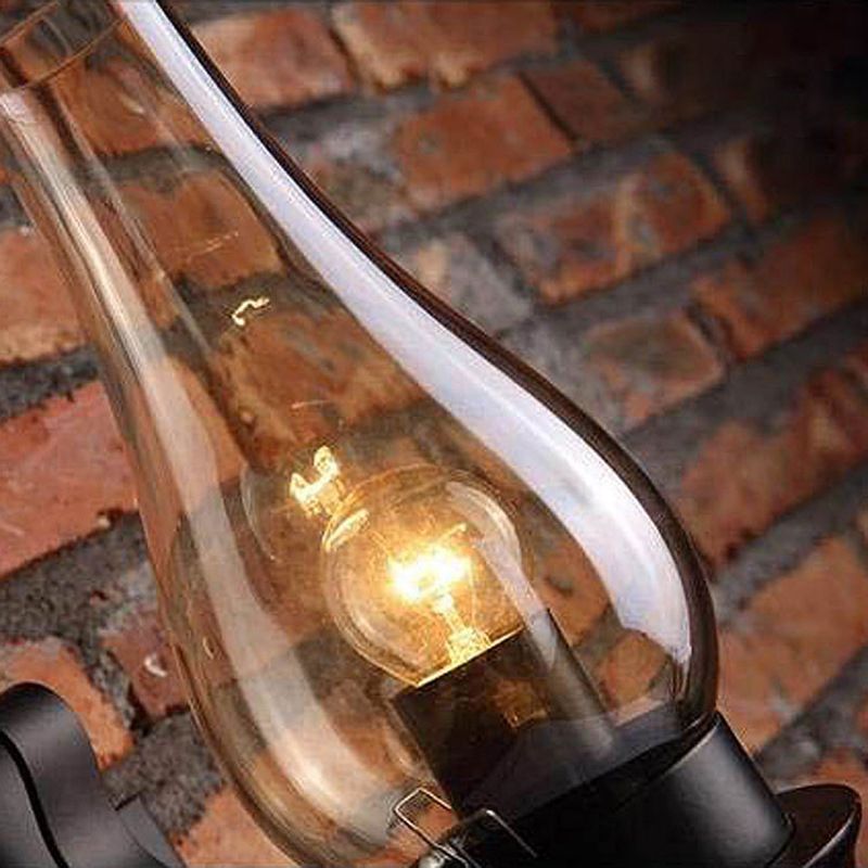 Regular Shape Wall Light Modern Style Glass 1 Light Wall Lamp in Bronze and Copper