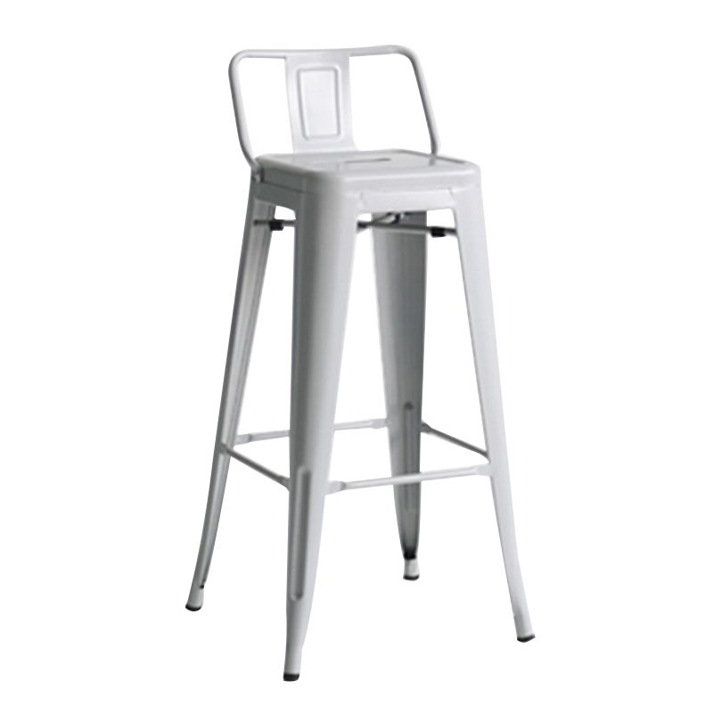 Modern Coffee Shop Counter Stool Square Metal Footrest Bar & Counter Stool