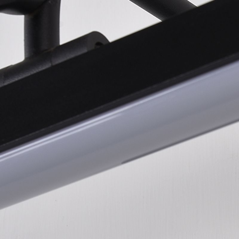 Metal Linear Shade Wall Sconce Modern Style 1 Light Specchio Light Seguite in nero