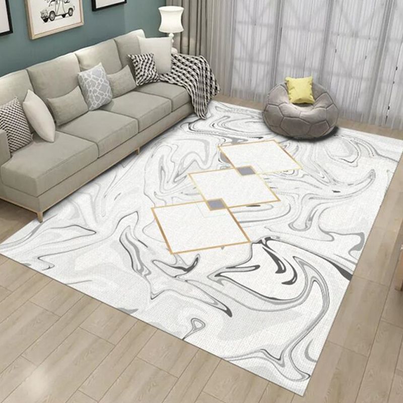 Contemporary Rug Polyester Abstract Rug Non-Slip Backing Rug for Home Decoration