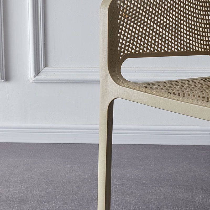 Contemporary Stackable Chair Dining Arm Chairs with Plastic Legs