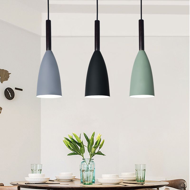 Cone Macaron Pendant Light in Modern Creative Style Lacquered Aluminium Hanging Lamp