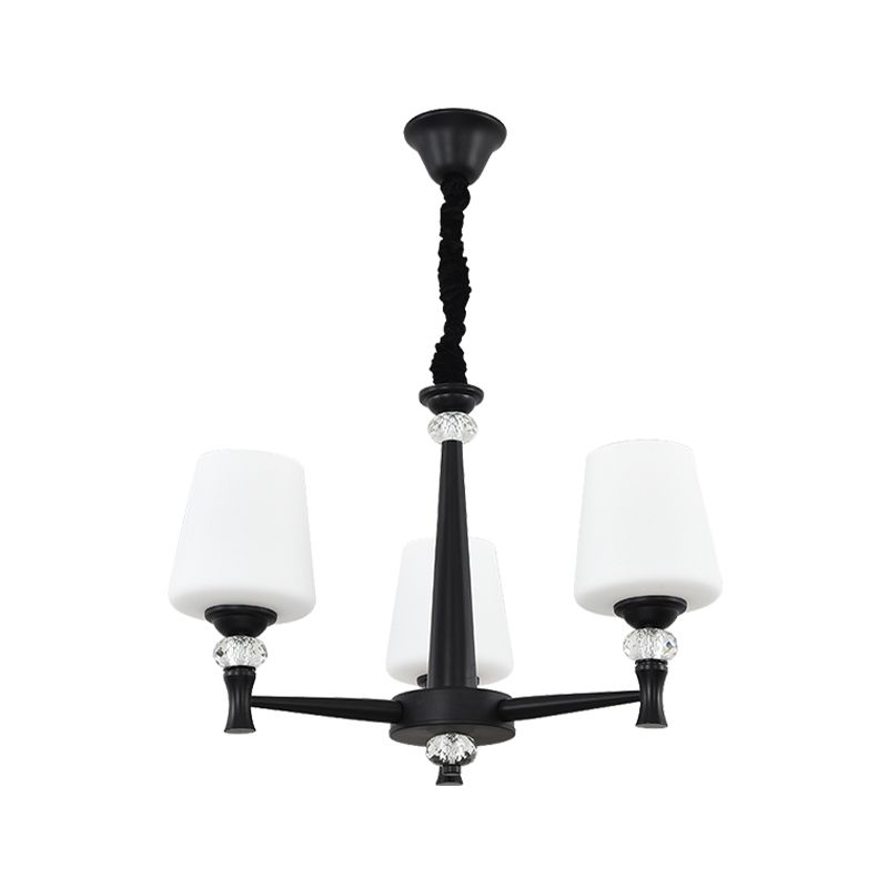Glass Shade Metal Chandelier Light Fixtures American Style Multi-Head Bell Suspension Lamp