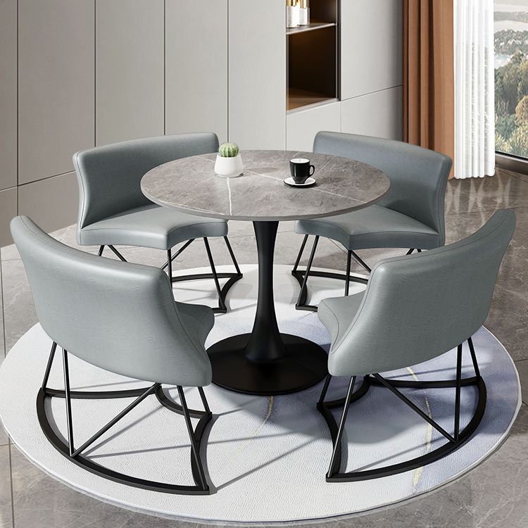 Moderne stijl ronde eettafel gesinterde stenen tafel met tulpbasis voor thuis
