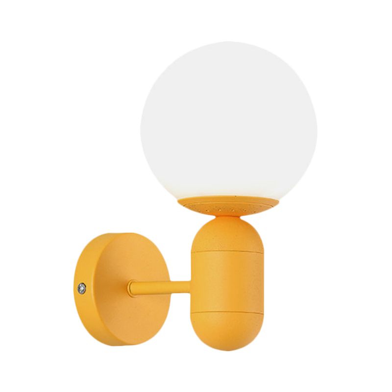 Metalen capsule SCONCE LICHT MET GLOBE TADE HALLWAY FOYER 1 Lichte macaron -stijl wandlamp