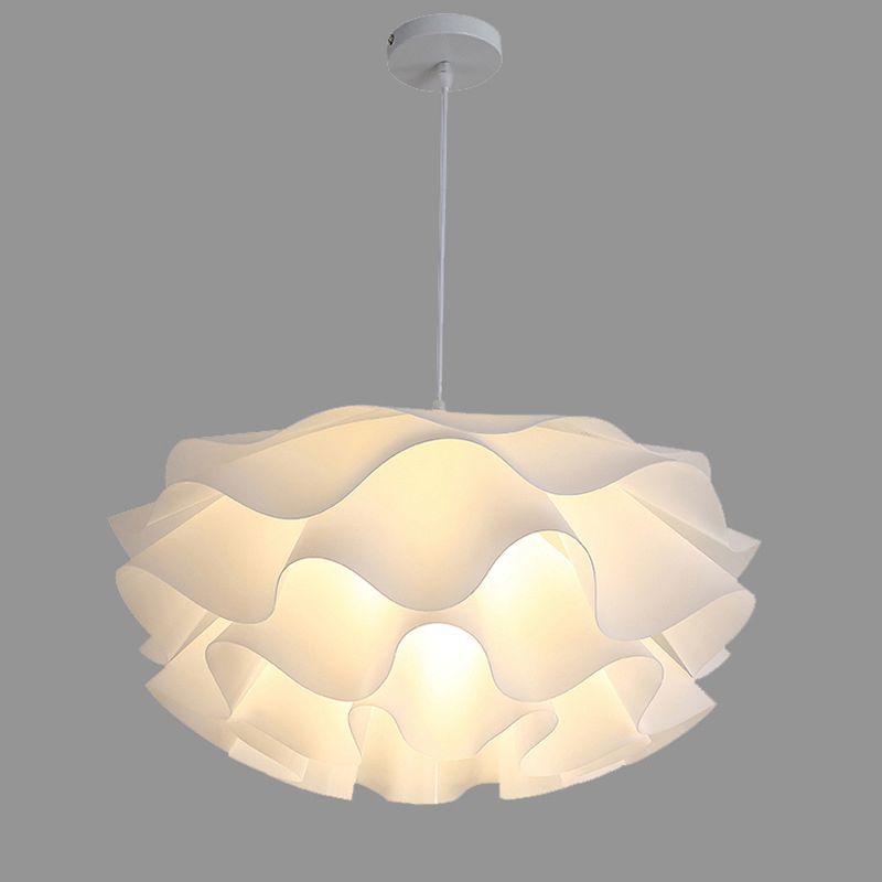 Modern Style Hanging Light Fixture 1 Light Acrylic Shade Pendant Light for Living Room