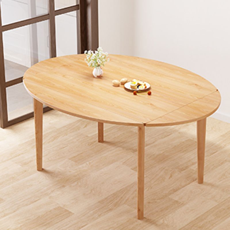 Table à manger à feuilles à feuilles drop contemporaine table en bois massif en beroufle avec 4 jambes