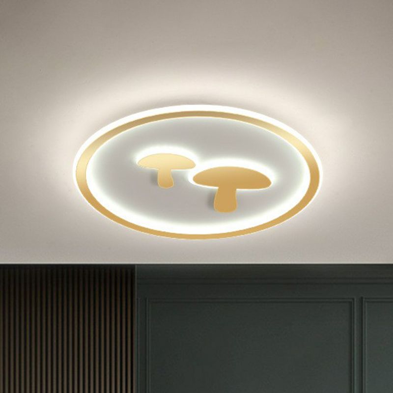 Lampada da soffitto a LED per montaggio a incasso a forma di fungo del fumetto Lampada da soffitto per montaggio a incasso in acrilico per camera da letto con anello Halo