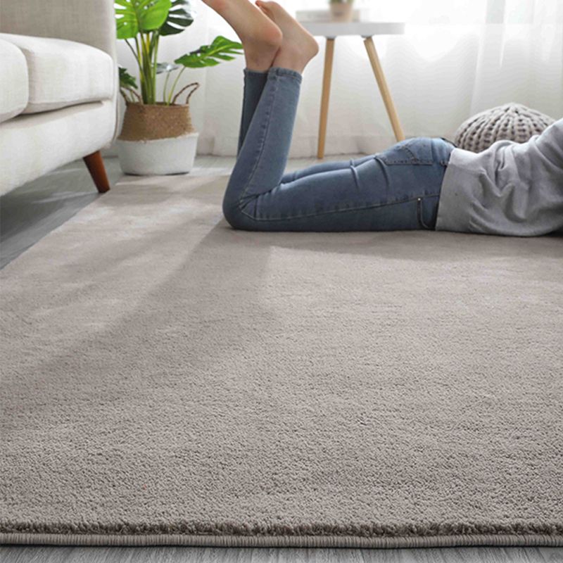 Tapis de couleur unie brun Rapier en polyester tapis de support de tapis sans glissement pour le salon