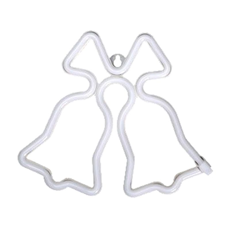 White Jingle Bell Mini Nightstand Lamp Cartoon Style LED Plastic Wall Lighting