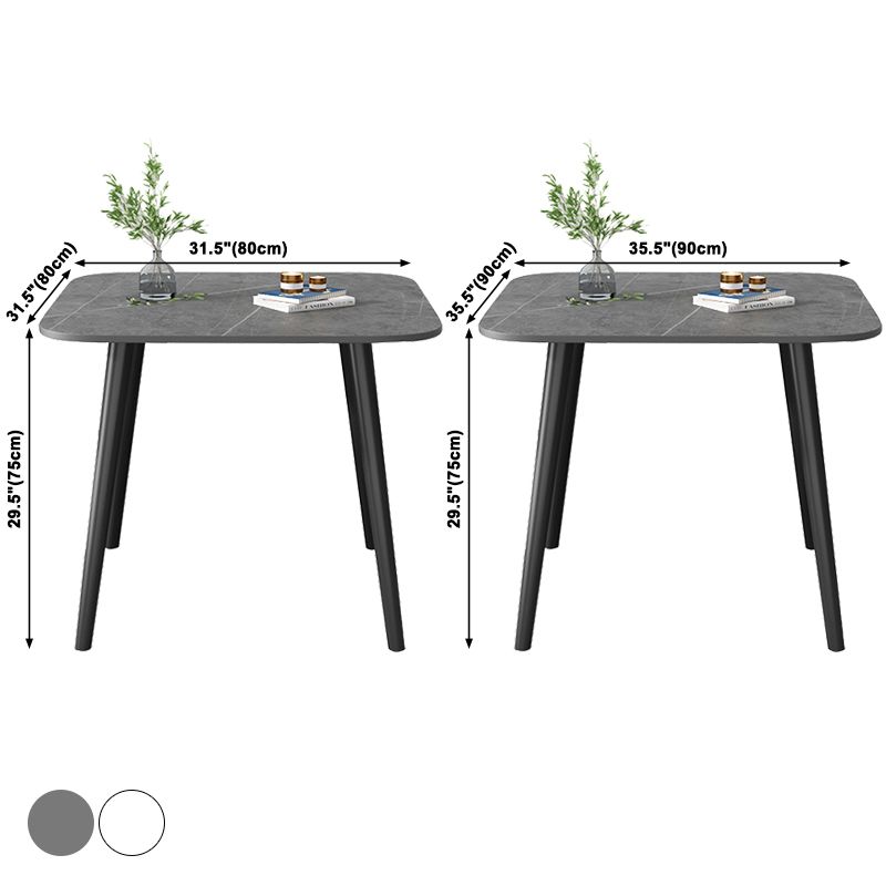 Industriële stijl thuis gesinterde stenen eettafel vierkante vormtafel met 4 potenbasis