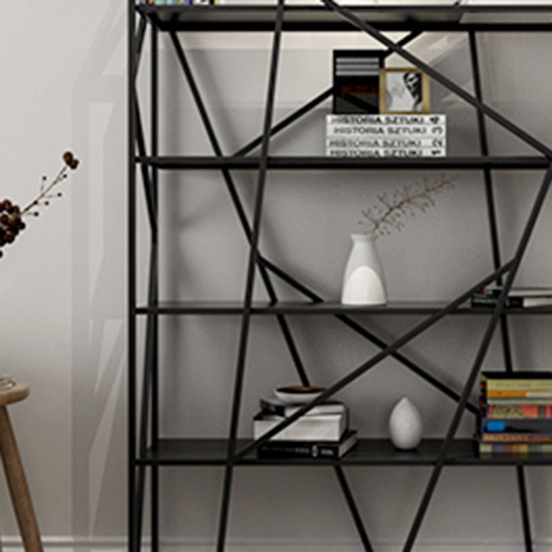 Metal Vertical Standard Bookcase Contemporary Style Open Back Shelf