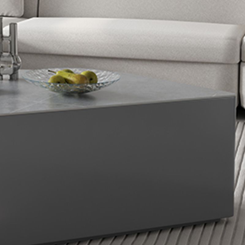 13"H Contemporary Coffee Table Grey Coffee Cocktail Table with Drawer