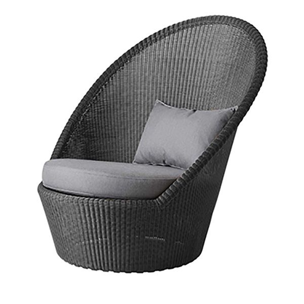 Rattan Outdoor Patio Sofa 27.55" Wide Tropical Patio Sofa with Cushions