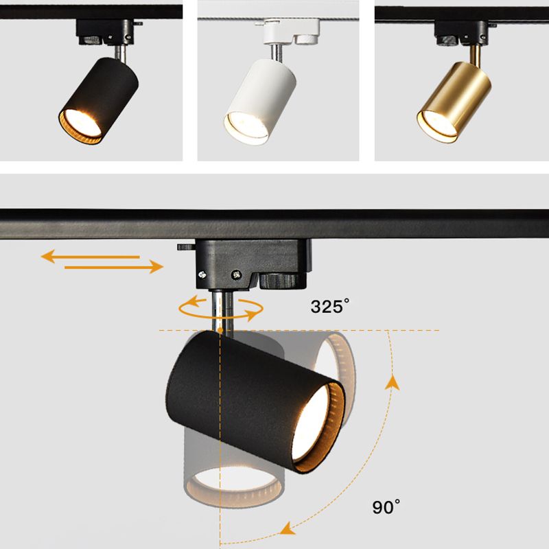 Nordic Cylindrical Metal Track Spotlights Flush Plafond Track Lighting voor Foyer en Cloakroom