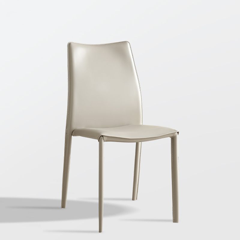 Faux Leather Upholstered Indoor Chair Matte Finish Solid Back Side Chair