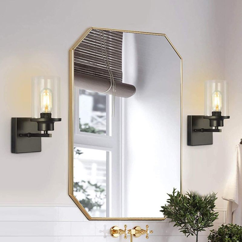 Traditional Bathroom Vanity Lighting 1 / 2 / 3 - Head Iron & Glass Bath Sconce