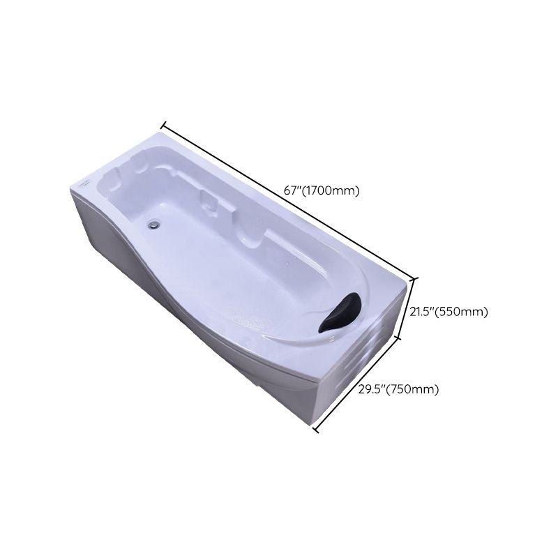 Modern Rectangular Bathtub Stand Alone Acrylic White Soaking Bath
