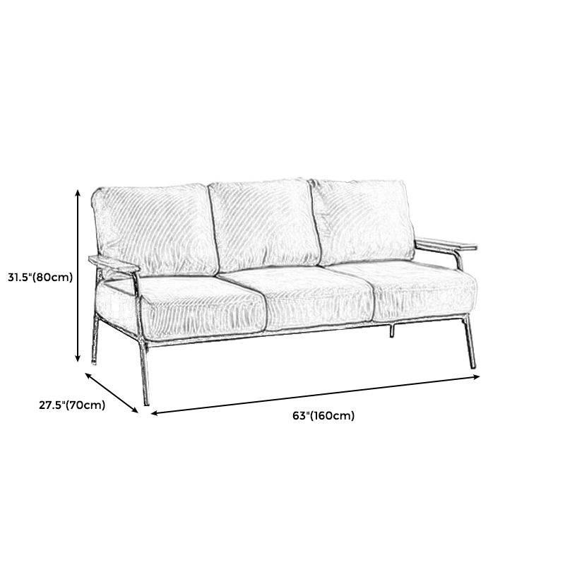 Loose Back Square Arm Classic Industrial Settee for Apartment and Living Room