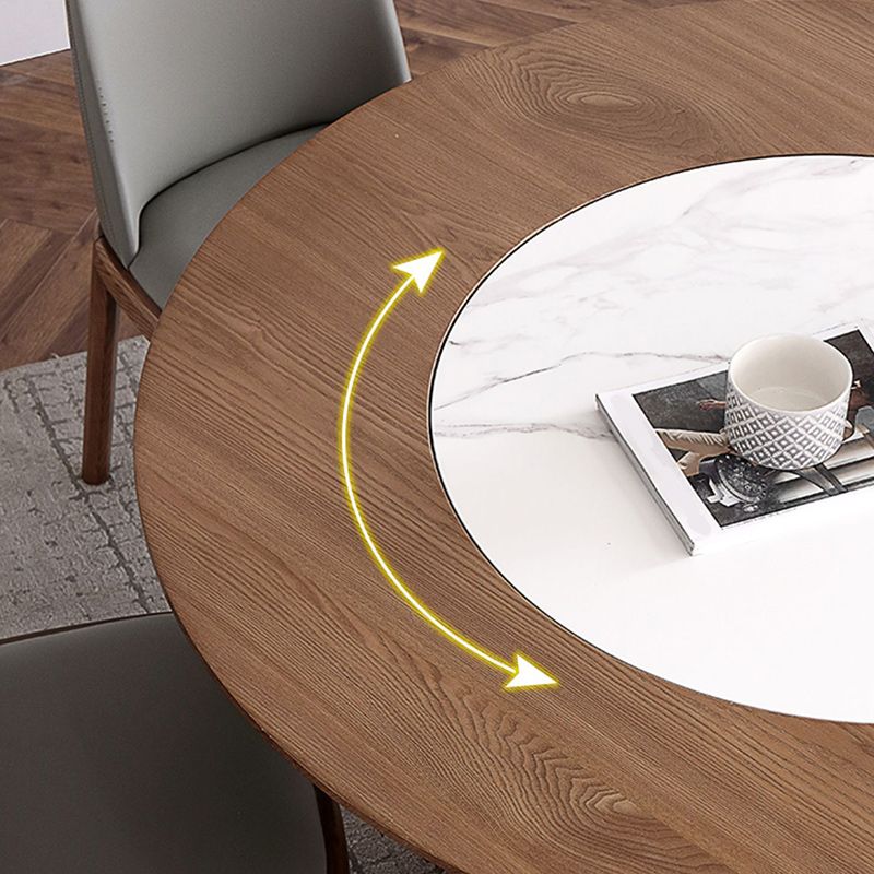 Round Dining Table Set 1/4/5/7 Pcs Solid Wood Dining Table and Chairs