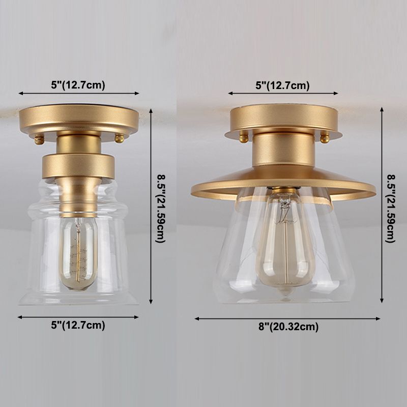 1-Licht-Unterputzleuchte Traditionelle Unterputzleuchte mit Glasschirm