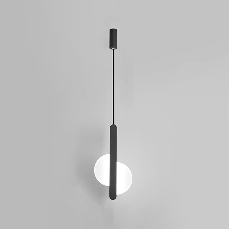Luminaires suspendus noirs Light lampe à suspension à LED ronde moderne pour chambre à coucher
