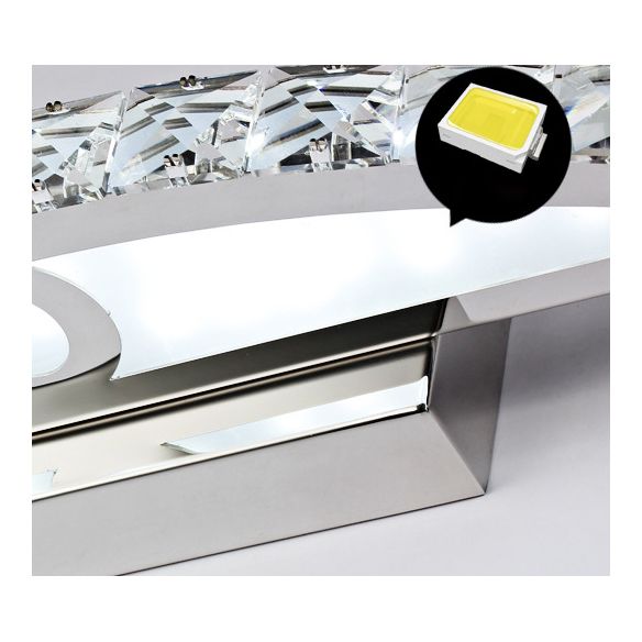 Moderne Kristallwaschtischleuchte Lichtbogenform K9 Kristall Badezimmer Eitelkeitsleuchte