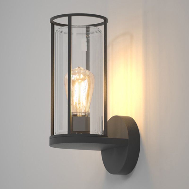Black Wall Sconce Contemporary Sconce Light Fixture for Courtyard